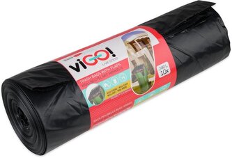 viGO! Pytle odpadkové s uchy LD 240l/10 ks 116x150cm - černé