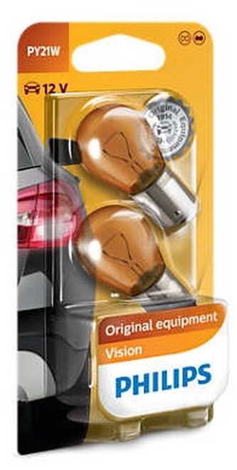 Autožárovka PY21W Philips 12496NAB2, Vision 2ks v balení