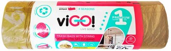 viGO! Premium odpadkový pytel LD se zatahováním 60l/10ks - parfemovaný GOLD