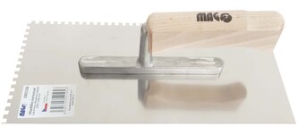 Hladítko nerezové 270x130mm zub 4mm - dřevěná rukojeť