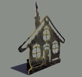 Domek svícen zlatá patina