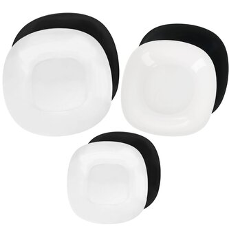 Jídelní sada LUNA black and white 18 dílů