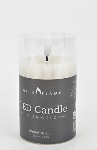 LED svíčka C 7x9 cm bílá II. jakost