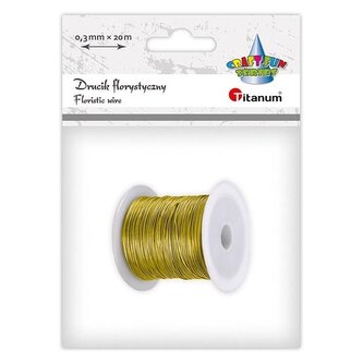 Drucik florystyczny 0,3mm 20m złoty