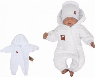 Z&Z Dětská přechodová, prošívaná kombinéza bílá, vel. 74; 74 (6-9m)