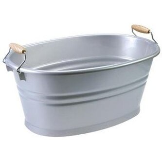 škopek 28l NOSTALGIA ovál, stříbrné, 59x39x25cm Tontarelli, plast