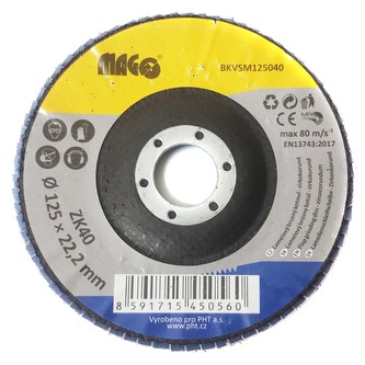 Lamelový brusný kotouč 125mm/40 - zirkokorund
