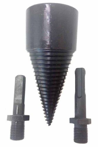 Štípací trn - kužel na dřevo 42x100mm s uchycením SDS+ a 1/2" adaptérem