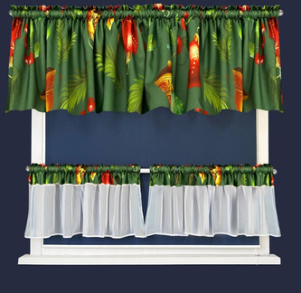 Vánoční dekorační SET - závěs + záclony s řasící páskou VITRA zelená různé rozměry MyBestHome