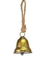 Kovový zvonek zlatý na jutovém provaze 9x7,7x25 cm