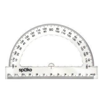 Spoko úhloměr 12 cm, 180 ° - transparentní