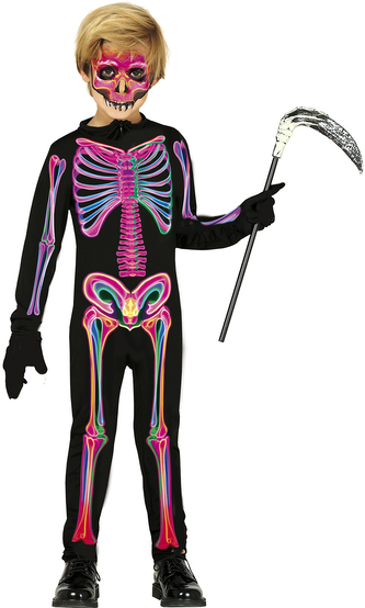 Neonový kostlivec dětský kostým 7-9 let
