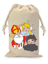 Nekupto Mikulášský pytlík látkový Mikuláš, čert a anděl