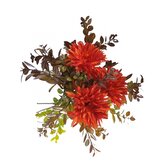 Gerbera kytička 5 ks s přízdobou  EV047 hnědo-oranžová