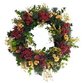 Podzimní věnec, d. 30 cm, bobule a drobné květy  EV052
