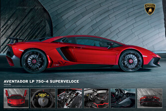 Plakát, Obraz - Lamborghini Aventador 750-4 SV, 91.5 × 61 cm