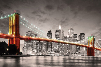 Plakát, Obraz - New York City Brooklyn Bridge, 91.5 × 61 cm