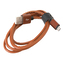 Omega PUCL1-BN Micro USB to USB leather cable 1 m, hnědá