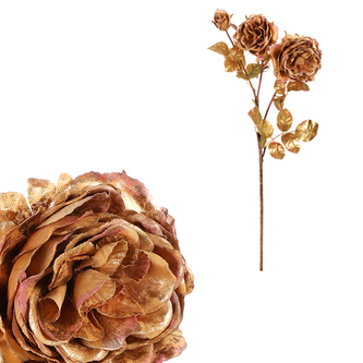 Růže - umělá řezaná květina, barva zlatá.