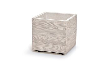 Květináč Prosperplast MADERA SQUARE eco wood 38,5 cm bílý eco