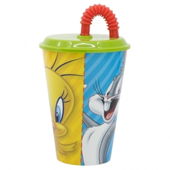 Kubek ze słomką 430 ml Zwariowane Melodie