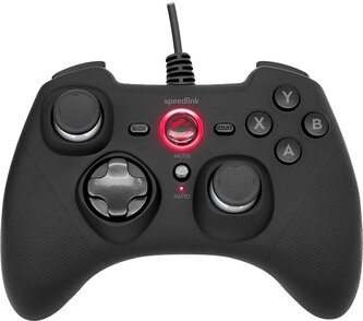 SL-650010-BK RAIT Gamepad - for PC/PS3/Switch, rubber-black