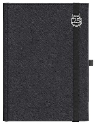 Kalendarz 2025 A5 tygodniowy Cross gumka czarny