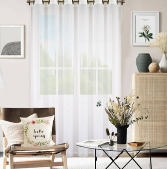 Dekorační dlouhá záclona s kroužky EDEN bílá 300x250 cm (cena za 1 kus) MyBestHome