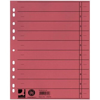 Barevný rozlišovač Q-Connect A4, 100ks, červený