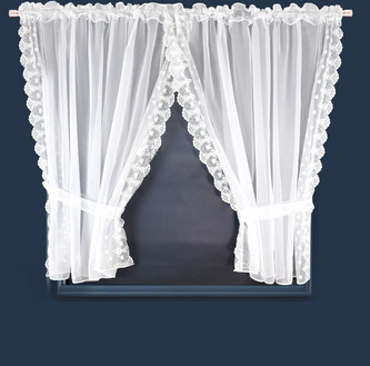 Dekorační krátká záclona DOROTHEA krajka 6061 bílá 400x155 cm MyBestHome