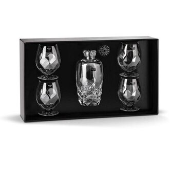 karafa 1,0l+sklen. 530ml, 4ks,DESIRE, BOHEMIA PR., koňak, DB
