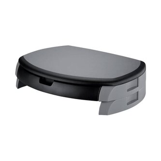 Stojan pod monitor Q-Connect se zásuvkou,černošedý