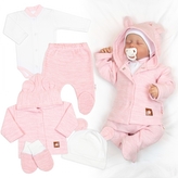 Pletená sada oblečení pro miminko, Star 5D - růžová, vel. 74; 74 (6-9m)
