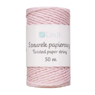 Sznurek papierowy skręcany 50m różowy