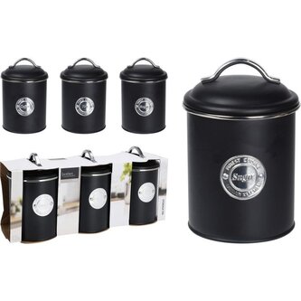 Dóza s víkem na potraviny kovová sada 3 ks KO-C80601960