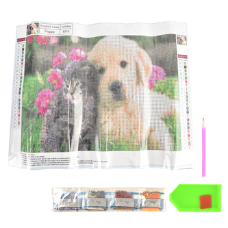 Kreativní sada diamantové malování kočka/pes 30x40 cm