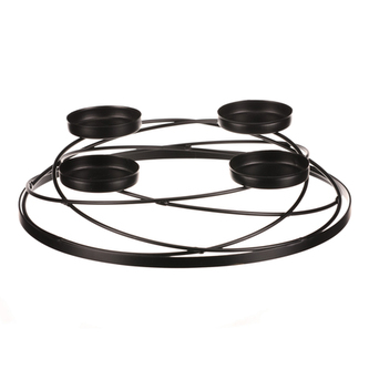 Svícen kovový - adventní, barva černá.