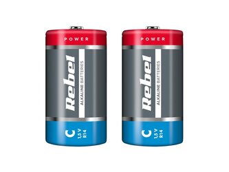 Baterie C (R14) alkalická REBEL Alkaline 2ks / shrink BAT0063