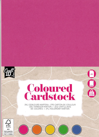 Barevný papír A5, 220g/m2 - 25 listů barevný