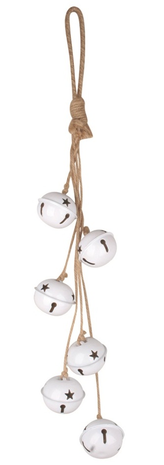 Rolničky na provazu bílé 51 cm