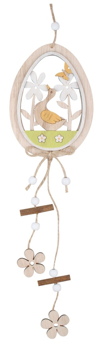 Dřevěné vajíčko s husou na zavěšení 42 cm