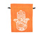 Dárkový stahovací pytlíček Hamsa - oranžový - 8 x 11 cm