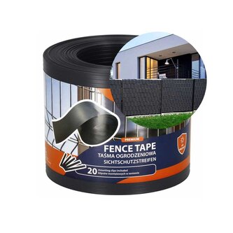 Stínící plotová páska 19cm x 26m, premium, antracitová SPRINGOS FN0005