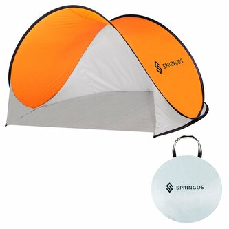 Samorozkládací plážový stan SPRINGOS TEXAS oranžovo-šedý