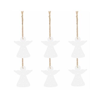 Vánoční dřevěné ozdoby - andělíček, sada 6ks