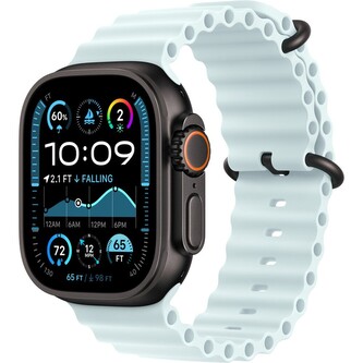 Apple Watch 49/44/45/46mm ledově modrý oceánský řemínek s černým titanem