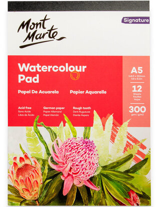 Mont Marte akvarelový papír Premium, 300 g/m2, A5, č.0067, 12 listů