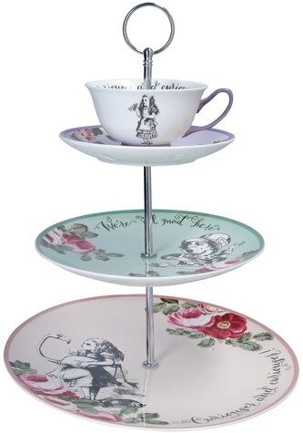 Porcelánový etažér Alice In Wonderland