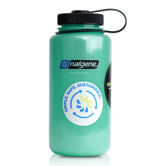 Nalgene - Butelka na wodę 32 oz Wide Mouth Sustain - Otwór 63 mm - 1,1L - Glow Green - 2020-4032