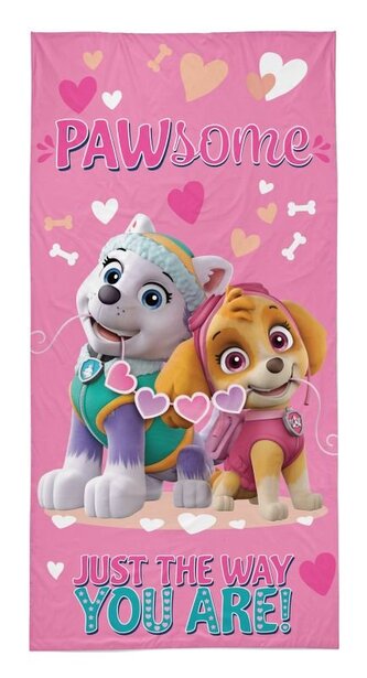 DETEXPOL Osuška Paw Patrol srdíčka  Bavlna - Froté, 70/140 cm